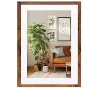 MatchLexx® Rustic | Poster Pictures Frame 80 x 60 cm With White Mount 50x70cm Photo Frame | Solid Wood Poster Frames Jigsaw Puzzle Artwork Vertical or Horizontal For Home and Office