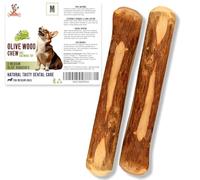 Matchpet Olive Wood Chew Stick for Dogs M - 2 Pack Durable Splinter-Free Olivewood Dog Bone Chewing Stick for Medium Dogs & Aggressive Chewers 14-25 kg, Natural Dental Care, Long-Lasting Dog Toy