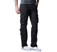 Matchstick Mens Cargo Trousers Cotton Casual Combat Work Pants with 8 Pockets Tactical Daily Outdoor Workwear for Men Plus Size Dark Gray