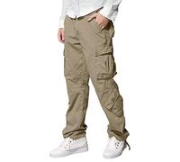 Matchstick Mens Cargo Trousers Cotton Casual Combat Work Pants with 8 Pockets Tactical Daily Outdoor Workwear for Men