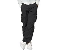 Matchstick Mens Cargo Trousers Cotton Casual Combat Work Pants with 8 Pockets Tactical Daily Outdoor Workwear for Men Plus Size Khaki