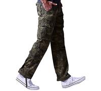 Matchstick Mens Cargo Trousers Cotton Casual Combat Work Pants with 8 Pockets Tactical Daily Outdoor Workwear for Men, Army Green max, S (s)