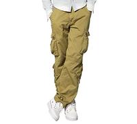 Matchstick Mens Cargo Trousers Cotton Casual Combat Work Pants with 8 Pockets Tactical Daily Outdoor Workwear for Men Plus Size Khaki