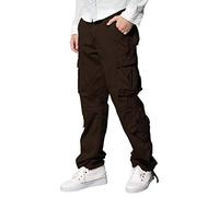 Matchstick Mens Cargo Trousers Utility Work Trousers Military Combat Pants with Multi Pockets (Coffee_M/30)