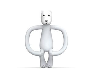 Matchstick Monkey Animal Teether with Gel Applicator, Polar Bear | Silicone Baby Teether With Textured Bumps For Teething Relief, Teething Toy For Easy Application Of Teething Gel