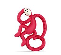 Matchstick Monkey, Antimicrobial Silicone Teether, Easy To Grip, BPA Free, 3 Months Old+, 10 cm, Rubine Red Mini Monkey