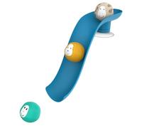 Matchstick Monkey, Bathtime Slide Set, Antimicrobial Baby Bath Toy, Easy To Grip, Sensory Learning - Slide Set (1 Slide + 3 Fun Animal Character Rocks), 12 Months Old+, Blue