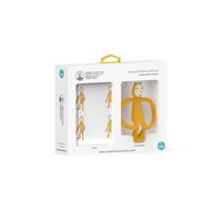 Matchstick Monkey Gift Set Animal Teether & Muslin Cloth Ludo Lion - Silicone & Organic Cotton - Teething Aid & Burp Cloth - Ideal for Wiping Cleaning or Covering Babies