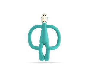 Matchstick Monkey, Original Teether & Gel Applicator, Antimicrobial Silicone Teething Toys for Baby, Easy to Grip, BPA Free, 3 Months Old+, 10.5 cm, Green Monkey