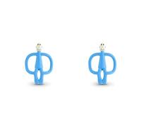 Matchstick Monkey, Original Teether & Gel Applicator, Silicone, Easy to Grip, BPA Free, 3 Months Old+, 10.5 cm, Light Blue Monkey (Pack of 2)