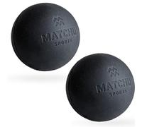 MATCHU - Lacrosse ball - Fascia ball - Massage ball - Triggerpoint ball - Trigger point massage - Diameter 6 CM - High hardness - 1 or 2 Pieces - Black (2)
