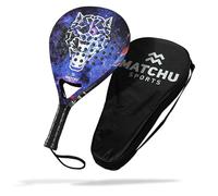 Matchu Sports - Padel racket - Includes a carry bag - 100% carbon frame, fiberglasse top layer and soft EVA foam - 3D grip technology (Panther)