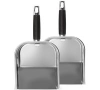 Matchwaves Griddle Scoop for Blackstone with a Any-Edge Hook, Stainless Steel Griddle Portable Food Mover for Stir Fry and Move Food, Classic Grill Shovel, 2 Pack