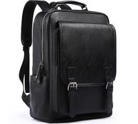 MATE ELAN Leather Backpack Waterproof Fit 14" Laptop USB Charging Travel Hiking Camping Business Casual College Backpack, Black-a, L, Vintage