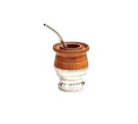 Mate for Argentine Yerba Mate, Carob Wood and Stainless Steel, Matte Pumpkin with Bulb, Mate Set, Culture Argentina