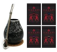 Mate Green Mate Mug Set | Mate Tea Starter Set | Ceramic Mug Marmol Dark 350 ml, Stainless Steel Bombilla, Vakapi Mate Tea from Paraguay | Coffee Alternative | Strong Stimulation, Blue