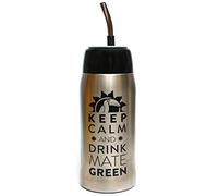 Mate Green Yerbomos 4.0 Black 580 ml for Yerba Mate Tea 580 ml, a Portable Accessory for Yerba Mate, Works Like a Thermos Flask with a Water Bottle and Holds The Water, Silver-Black, 13308
