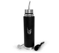 Mate Listo Automate - Auto Mate Insulated Bottle with Spout | Fluvion Self-Serving System for Yerba Mate | Two gifts | 25.3 fl oz Stainless Steel | Argentinian Mate Automatic Kit