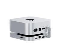 Mate Mini-A for Mac mini M4 Dock, 80Gbps Thunderbolt 5 Aluminum Alloy Stand with Dual M.2 PCle SSD Solts 8TB(4TB*2, Thunderbolt5*1、USB-A 3.0 * 2、2.5G LAN*1、SD4.0 * 1、Type-C(PD3.0)*1