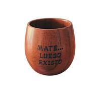 Mate Natural Oak Wood 250 ml - Breakfast Mug for Coffee or Tea with Laser Engraving - Thermal Container for Yerba Mate Argentino and Uruguay - Mugs for Original Gift