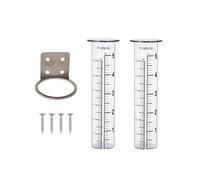 Mateda 5" Capacity Rain Gauge with Stainless Steel Fence Mount, 2 Replacement Tubes
