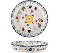 Mateda Ceramic Pie Pan Pie Dish for Oven 10 Inch Pie Plate Round Bakeware (Butterfly)