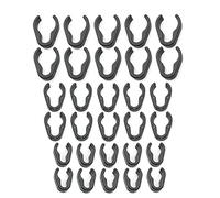 Mateda Microphone Cable Clips 30Pcs - Universal Mic Cable Clips - Black ABS Plastic - 3 Sizes (1/2'', 3/4'', 1'')