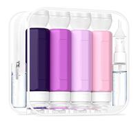 MateeyLife 17PCS Travel Bottles for Toiletries, TSA Approved Travel Size Containers, Leak Proof Travel Containers for Toiletries, Silicone Travel Kit for Shampoo, Conditioner, Lotion & Creams Purple