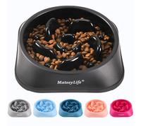 MateeyLife Basic Dog Bowls, Anti-Choking Puzzle Interactive Slow Feeder Dog Bowl to Slow Down Eating for Small and Medium Dogs, Black 2 Cups(7.8 In)