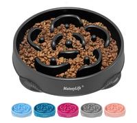 MateeyLife Dog Bowls, Slow Feeder Dog Bowl, Anti-Choking Puzzle Interactive Dog Slow Feeder Bowl for Large Dog, Dog Bowls to Slow Down Eating, Large Dog Bowl Black 4 Cups(10.43 In)