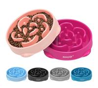 MateeyLife Large Slow Feeder Dog Bowls 2PCS, Anti-Choking Puzzle Dog Food Bowls, Anti-Slip Interactive Feeding Slow Down Eating, Bloat Stop Maze Dishes for Large Breeds 4 Cups Pink&Purple