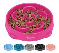 MateeyLife Large Slow Feeder Dog Bowls, Anti-Choking Puzzle Dog Food Bowls, Anti-Slip Interactive Feeding Slow Down Eating, Bloat Stop Maze Dishes for Large Breeds 4 Cups Purple