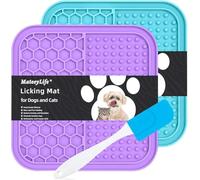 MateeyLife Lick Mat for Dogs & Cats with Suction Cups, 2PCS Slow Feeder Bowls, Small Lick Mat for Anxiety Relief, Dog Toys to Keep Them Busy, Enrichment Toys for Bathing, Cat Licking Pad for Boredom