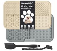 MateeyLife Licky Mats for Dogs Large with Suction Cups, 2PCS Cat and Dog Lick Mat for Anxiety Relief, Puppy Pads - Peanut Butter Lick Pad or Treat Mat, Dog Accessories for Slow Feeder, 9.9 X 5.91 inch