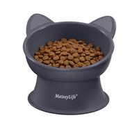 MateeyLife Raised Cat Bowls with Stand Tilted,15° Elevated Food and Water Bowls BPA Free Plastic Kitten & Small Dogs, Prevents Whisker Fatigue Puppy Bowls, Anti Vomiting Pet Feeding Station