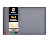 MateeyLife Silicone Cat & Dog Food Mat for Floors Waterproof, Anti-Slip Dog Bowl Mats for Food and Water, Pet Feeding Mats with Lip to Prevent Spills, Pet Placemat for Messy Drinkers to Protect Floors