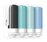 MateeyLife Travel Bottles - 3oz TSA Approved Containers, BPA Free Leak Proof, Refillable for Shampoo, Conditioner, Gray