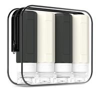 MateeyLife Travel Bottles for Toiletries, 3oz Tsa Approved Travel Size Containers, BPA Free Leak Proof Travel Essentials Containers, Refillable Travel Accessories for Shampoo Conditioner Black-white