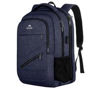 MATEIN 17 inch Laptop Backpack, Large School Backpack TSA Approved with Trolley Sleeve, Computer Work Bag with USB Charging Port, Water Resistant Travel Daypack for Men, Dark Blue