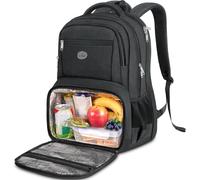 MATEIN 18 Inch Laptop Backpack with Lunch Compartment, TSA Large Rucksack for Men Women with Laptop Compartment, 50l Backpack, Water Resistant Work Bag with Padded Straps for School Backpack, Black
