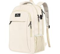 MATEIN Laptop Backpack, 15.6 Inch Travel Backpack Women, Laptop Rucksack with USB Charging Port, School Bag Anti Theft Daypack Work Bags for Men Women, Beige