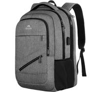 MATEIN Laptop Backpack, 17 Inch College Backpack for High School, Large Travel Rucksack Water Resistant Laptop Bag Business Work with USB Charger Port, Anti Theft TSA Rucksack for Men Women, Grey