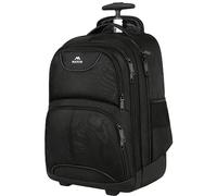 MATEIN Rolling Backpack, Waterproof College Wheeled Travel Backpack,Carry-on Laptop Backpack Trolley Suitcase Compact Business Bag Student Computer Bag for Men Women fit 15.6 Inch Notebook,Black