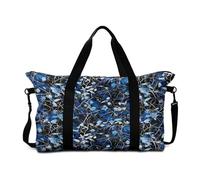 Mateju 30L Travel Bag, 3D Maple Leaf Print Gym Bag with Removable Shoulder, Luggage Bags with Trolley Sleeve, Lightweight Large Holdall Travel Essentials (Blue,30L)