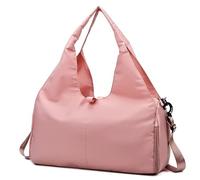 Mateju 3D Print Solid Color Travel Bag, Gym Bag with Removable Shoulder and Zip,26L Luggage Bags with Trolley Sleeve, Lightweight Large Holdall,Carry on Weekend Overnight (Pink,49x25x21)