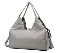 Mateju 3D Print Solid Color Travel Bag, Gym Bag with Removable Shoulder and Zip,26L Luggage Bags with Trolley Sleeve, Lightweight Large Holdall,Carry on Weekend Overnight (Light Gray,49x25x21)