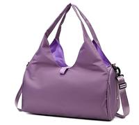 Mateju 3D Print Solid Color Travel Bag, Gym Bag with Removable Shoulder and Zip,26L Luggage Bags with Trolley Sleeve, Lightweight Large Holdall,Carry on Weekend Overnight (Purple,49x25x21)