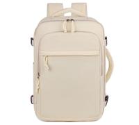 Mateju 40x25x20cm Cabin Bag Backpack, Carry On Flight Backpack, Men Woman Underseat Rucksack, Splash Resistant Hand Luggage Bag Casual Daypack, for Airplanes Plane Travel Work School (Beige)