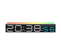 Mateju Alarm Clock Bedside, Portable Bedrooms Digital Clock Mains Powered, Type-C port Powered, LED Display, Night Light, RGB Pickup Light, Dual Alarm Weekday Weekend (White-Blue)