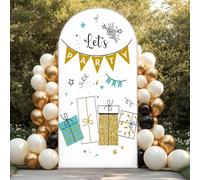 Mateju Arch Backdrop Cover, Birthday Arch Backdrop Stand Cover for Round Top, Double Sided, Spandex Elastic, for Decoration Party Ceremony Banquet Baby Shower (Cartoon B,4FT 55x120cm)